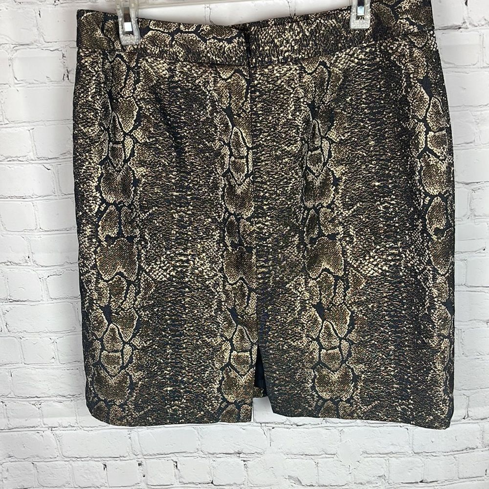 Worthington Snake Skin Print Gold and Black Skirt Size 14 - Picture 3 of 6